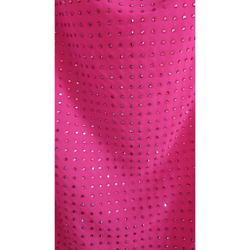 Nasty Gal NWT Dress Size MEDIUM Hot Pink MINI Backless Rhinestones Party Dress - Picture 4 of 8